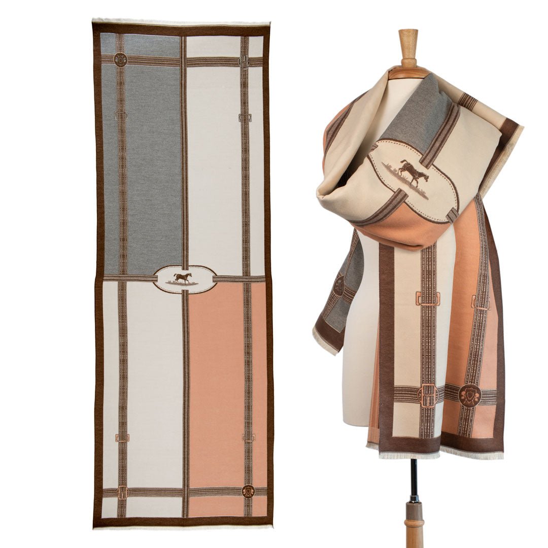 Cavelleti -  Equestrian Motif Luxe Shawl Urban-Equestrian