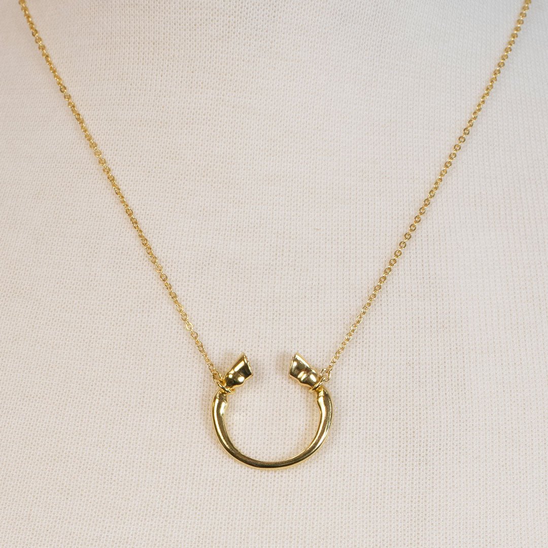 Cavallo - Horseshoe Equestrian Necklace in Gold Urban-Equestrian