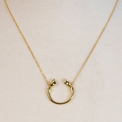 Cavallo - Horseshoe Equestrian Necklace in Gold Urban-Equestrian