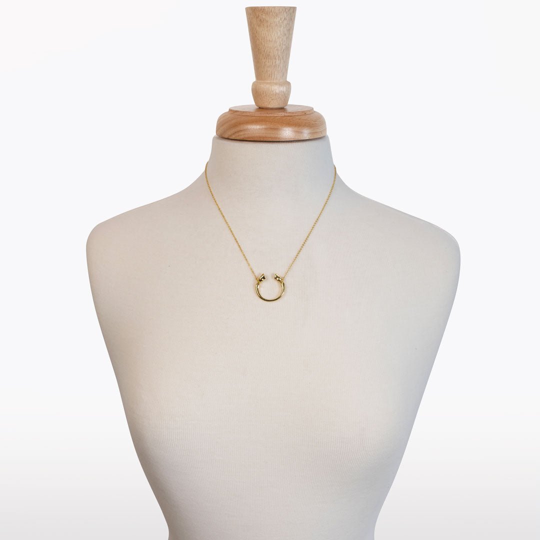 Cavallo - Horseshoe Equestrian Necklace in Gold Urban-Equestrian