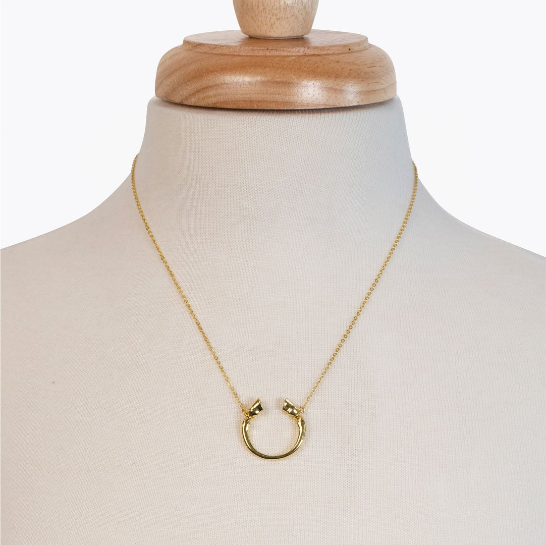 Cavallo - Horseshoe Equestrian Necklace in Gold Urban-Equestrian