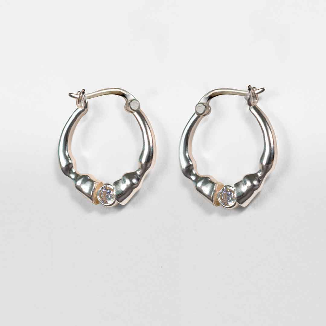 Cavallo - Moissanite Horseshoe Earring in Sterling Silver Urban-Equestrian