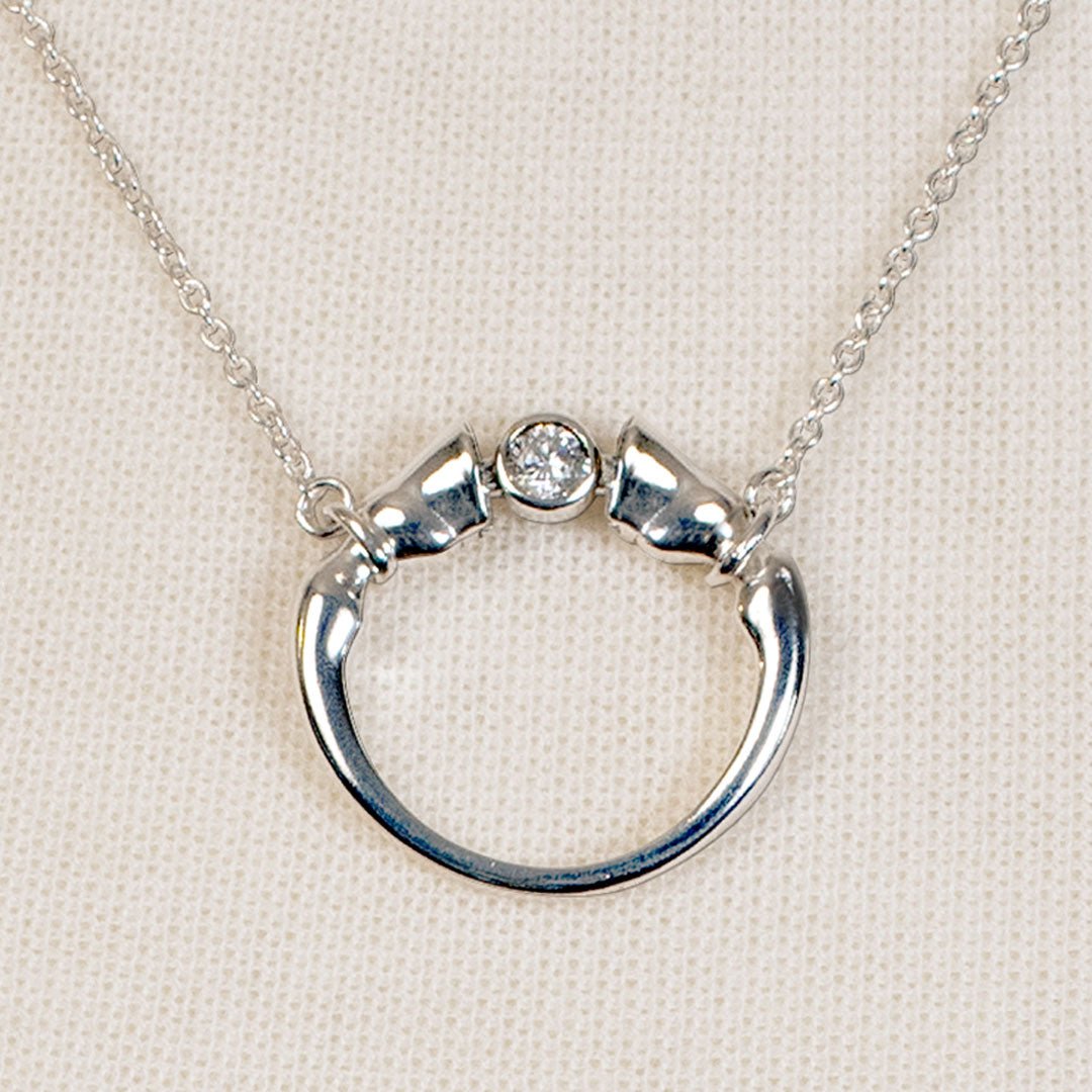 Cavallo - Moissanite Horseshoe Earring in Sterling Silver Urban-Equestrian