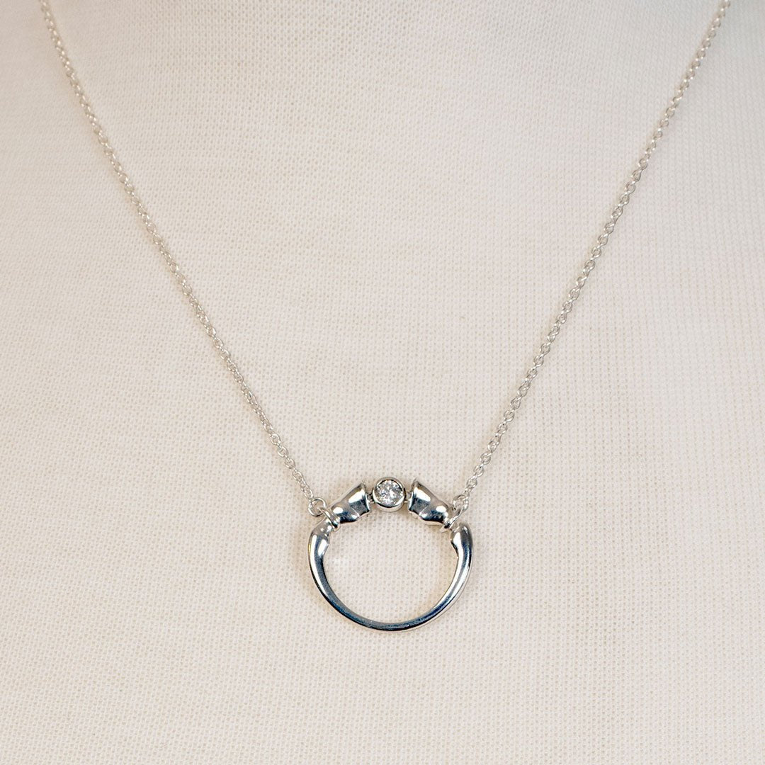 Cavallo - Moissanite Horseshoe Earring in Sterling Silver Urban-Equestrian