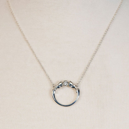 Cavallo - Moissanite Horseshoe Earring in Sterling Silver Urban-Equestrian
