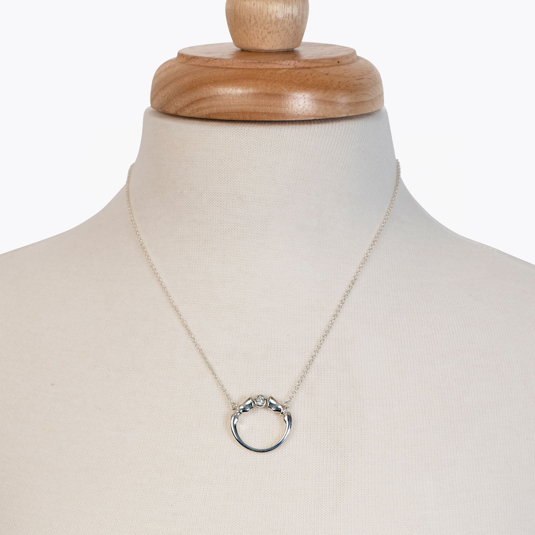Cavallo - Moissanite Horseshoe Earring in Sterling Silver Urban-Equestrian