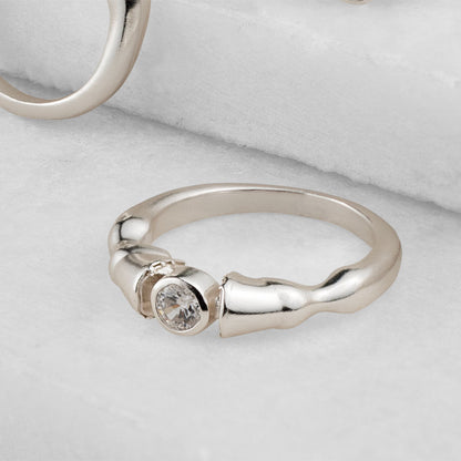 Cavallo - Horse Hooves Equestrian Ring with Moissanite in Silver Urban-Equestrian