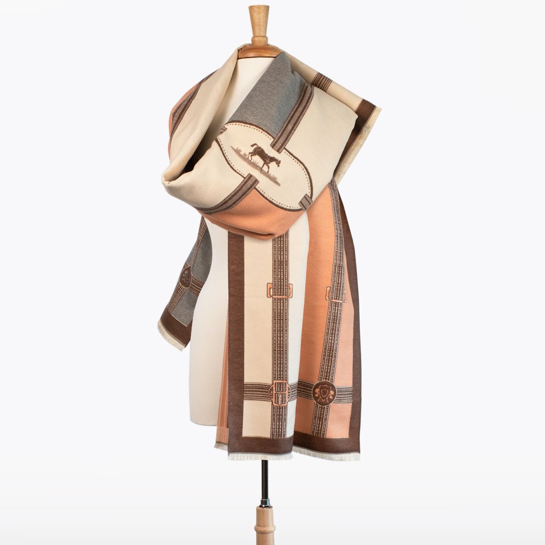 Cavelleti -  Equestrian Motif Luxe Shawl Urban-Equestrian