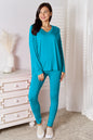 Basic Bae Full Size V-Neck Soft Rayon Long Sleeve Top and Pants Lounge Set New Era Fashion LLc