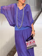 Solid-Color Chiffon Two-Piece Set – 10 Colors, S–5XL FitiqueFit