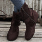 1.18inch Inner Height Increase Women's Short Boots with Flat Sole, Buckle Closure, Comfortable, Warm, and Lightweight, Women Shoes NovaCart