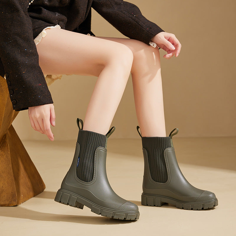 Women’s Waterproof Height-Increasing Rain Boots FitiqueFit