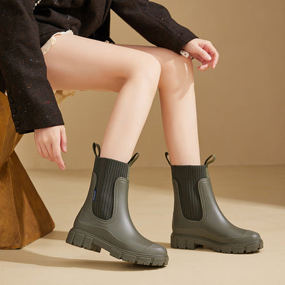 Women’s Waterproof Height-Increasing Rain Boots FitiqueFit