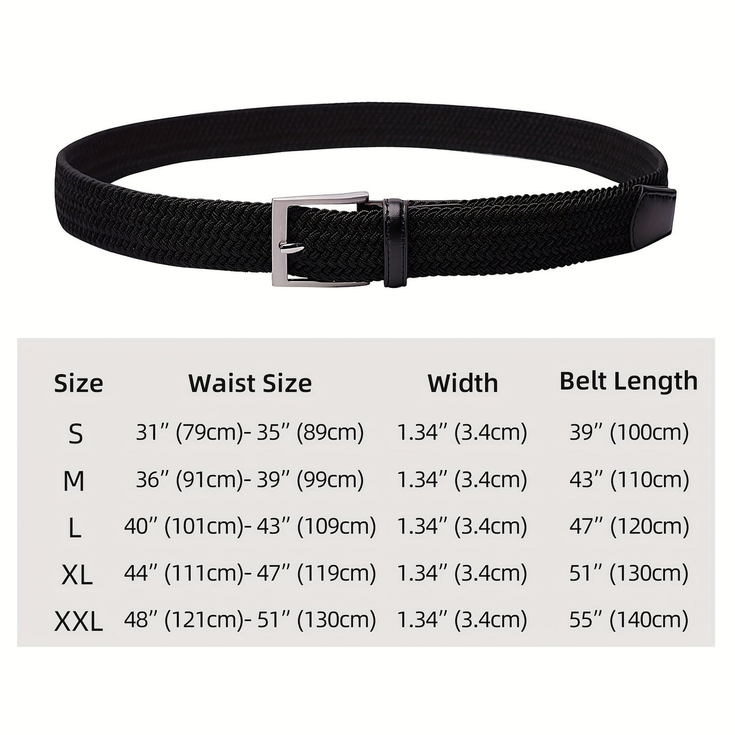 Woven Stretch Belts Made of Braided Elastic for Men And Women, Suitable for Casual Pants, Jeans, And Golf Shirts NovaCart