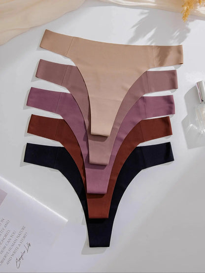 Women'S Plain Thong, Casual Seamless Panties, Lady Underwear for All Seasons, Summer Outfits 2024