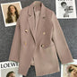 Women's Straight-Cut Blazer – Slim Fit Long Sleeve Suit Jacket FitiqueFit