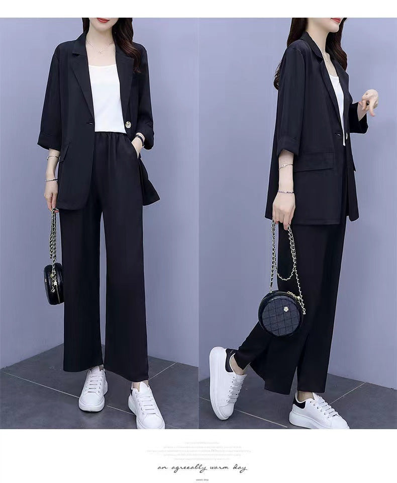 Long Sleeve Suit Jacket & Pants Two-Piece Set – 3 Colors, M–6XL FitiqueFit