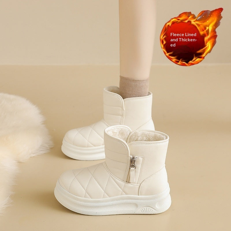 Women’s Warm Fleece-Lined Snow Boots – Casual Winter Anti-Slip Ankle Boots FitiqueFit