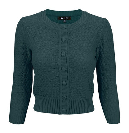 3/4 Sleeve Cute Pattern Cropped Cardigan Sweater Shop Style & More | Fresh Looks, Everyday Deals & Free Shipping