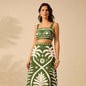 Women's Floral Printed Camisole & High-Waisted Midi Skirt Set FitiqueFit