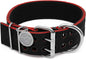 Ultimate Heavy Duty Pit Bull Dog Collar - Premium Nylon with Stainless Steel Hardware, Black & Red Trim (Medium, 2" Wide)