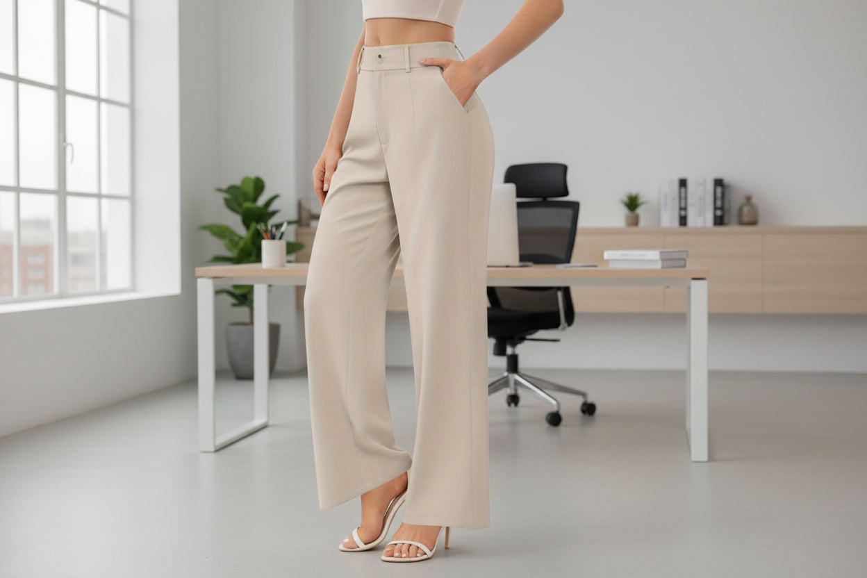 Women’s Elegant Suit Pants with Pockets – Office Trousers FitiqueFit