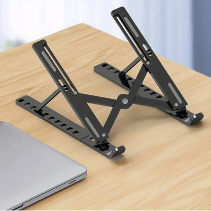 Laptop Stand Single Fork Folding Lift Cooling Base Desktop Tablet Portable Bracket Compatible With All Notebook ABS Material Ten Levels Adjustable NovaCart