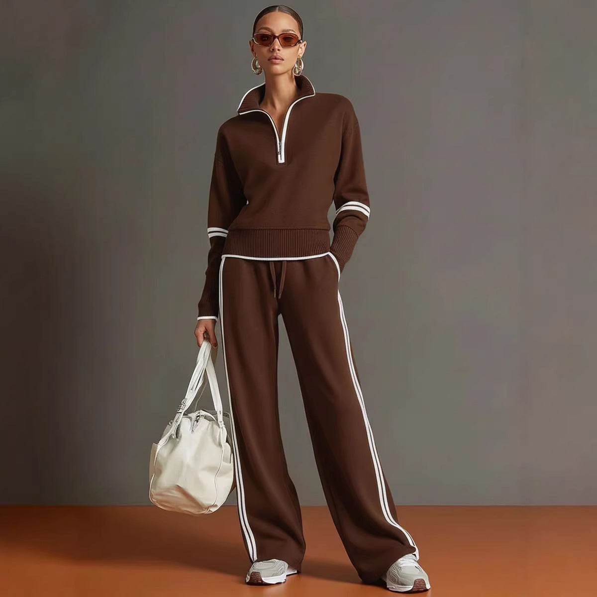 Women’s Casual Long Sleeve Two Piece Sports Set FitiqueFit