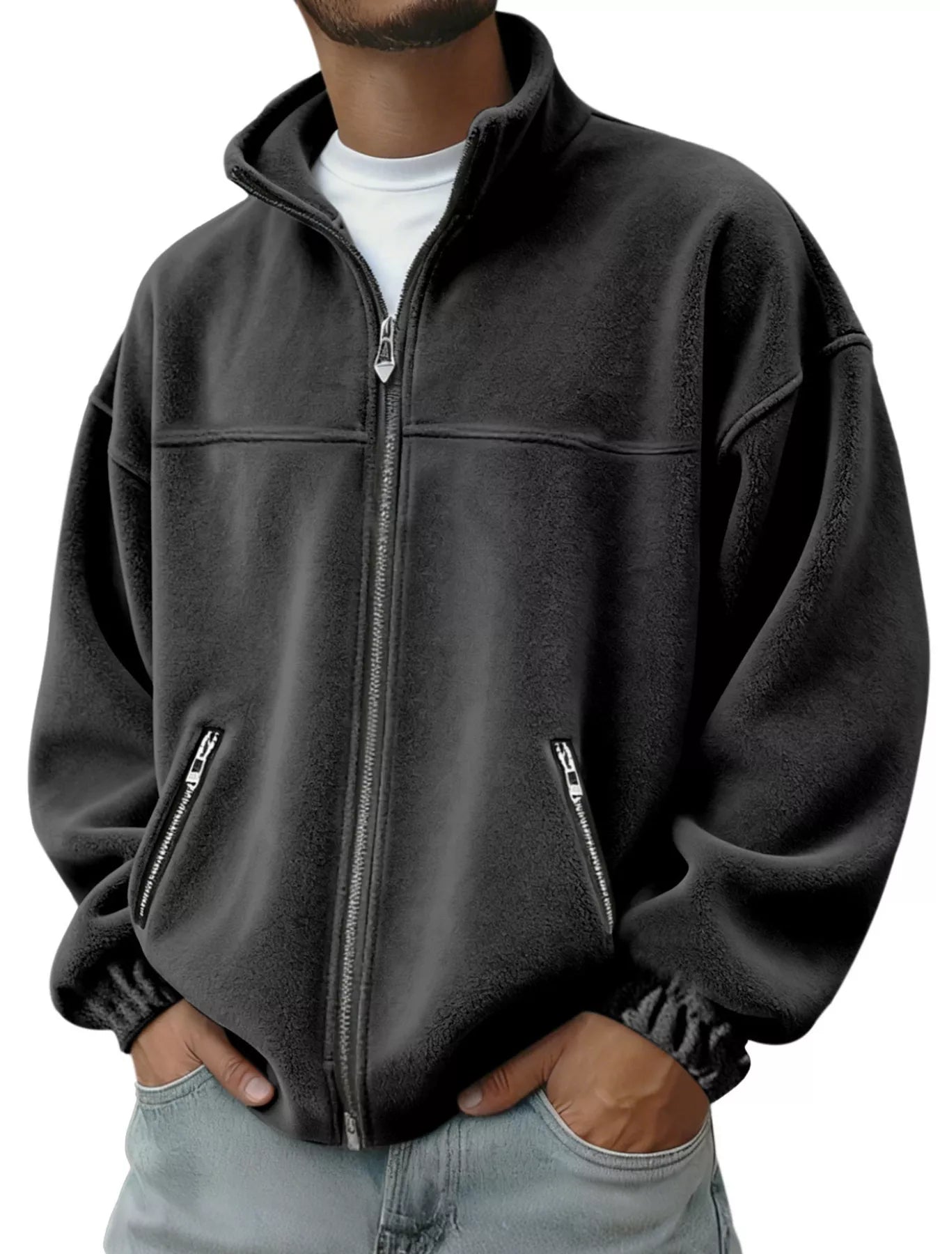 Men's Full Size Zip Up Long Sleeve Outerwear Plus Size New Era Fashion LLc