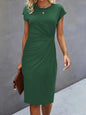 Front Knot Bodycon Midi Dress – Round Neck Sleeveless Tie Dress FitiqueFit