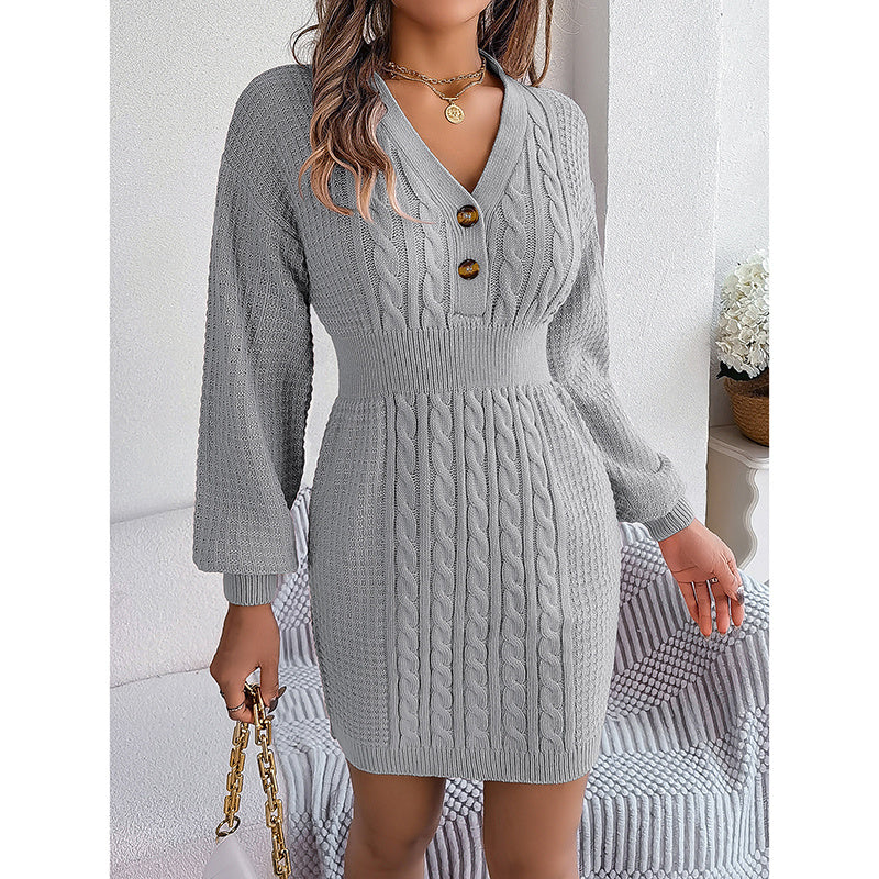 Women’s Cable Knit Sweater Dress FitiqueFit