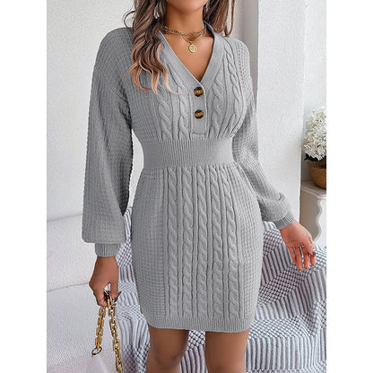 Women’s Cable Knit Sweater Dress FitiqueFit