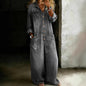 Women's Vintage Washed Wide-Leg Jumpsuit with Pockets FitiqueFit