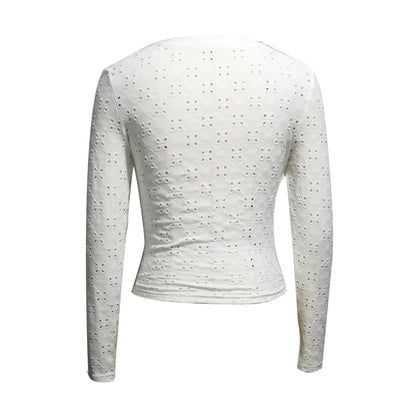 Women’s Hollow Out V-Neck Long Sleeve Top FitiqueFit
