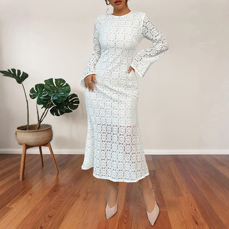 Lace Slim Fishtail Female Dress Grayceful LLC
