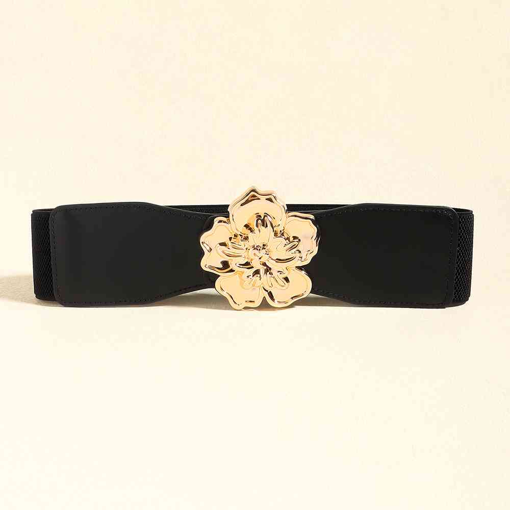 Flower Elegance Alloy Buckle Elastic Belt – Stylish Floral Design See size chart under “more details” The Fashion Celestial