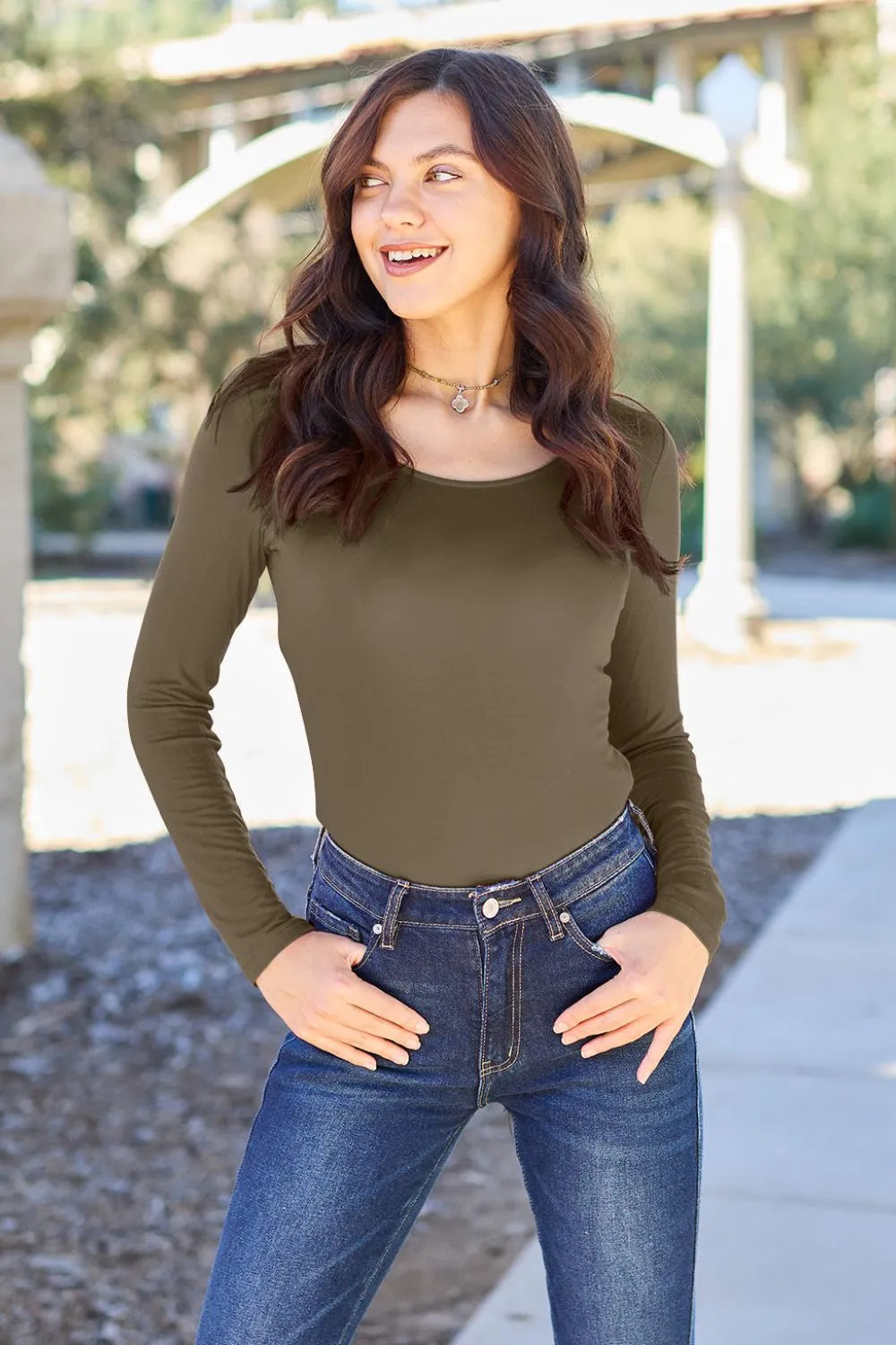 Basic Bae Full Size Round Neck Long Sleeve Bodysuit New Era Fashion LLc