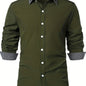 Men'S Color-Blocked Checkered Casual Long-Sleeve Shirt NovaCart