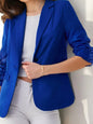 Women’s Three-Quarter Sleeve Pleated Office Blazer FitiqueFit