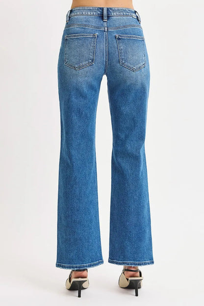 RISEN Full Size High Rise Ankle Straight Front Body Distressed Jeans Plus Size West2East Surf