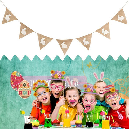 Rabbit Holiday Party Decoration Pull Flag Pennant 7pcs NovaCart