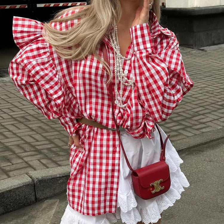 Personality New Cotton Plaid Women's Shirt See size chart under “more details” The Fashion Celestial