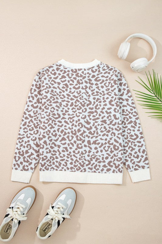 Leopard Drop Shoulder Chunky Cardigan Sweater Shop Style & More | Fresh Looks, Everyday Deals & Free Shipping
