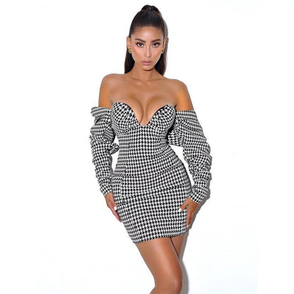 Privilege Houndstooth Dress Porshia By Porshia Banks
