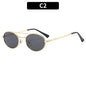 Retro Oval Dual-Beam Metal Sunglasses | UV Protection FitiqueFit