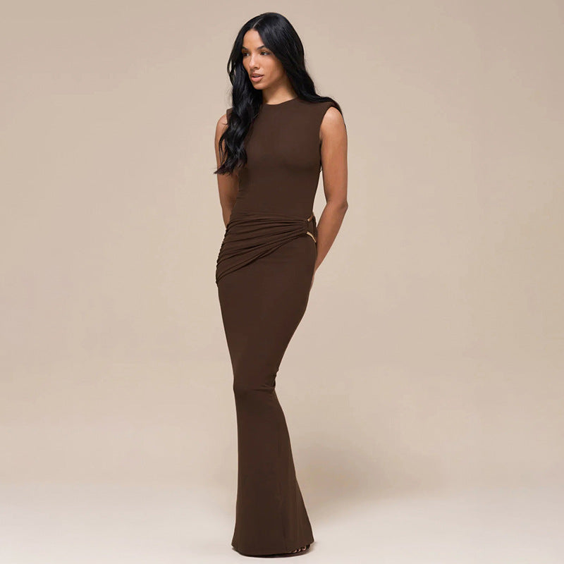 Sleeveless Bodycon Dress with Back Split – High Waist Sheath Dress FitiqueFit
