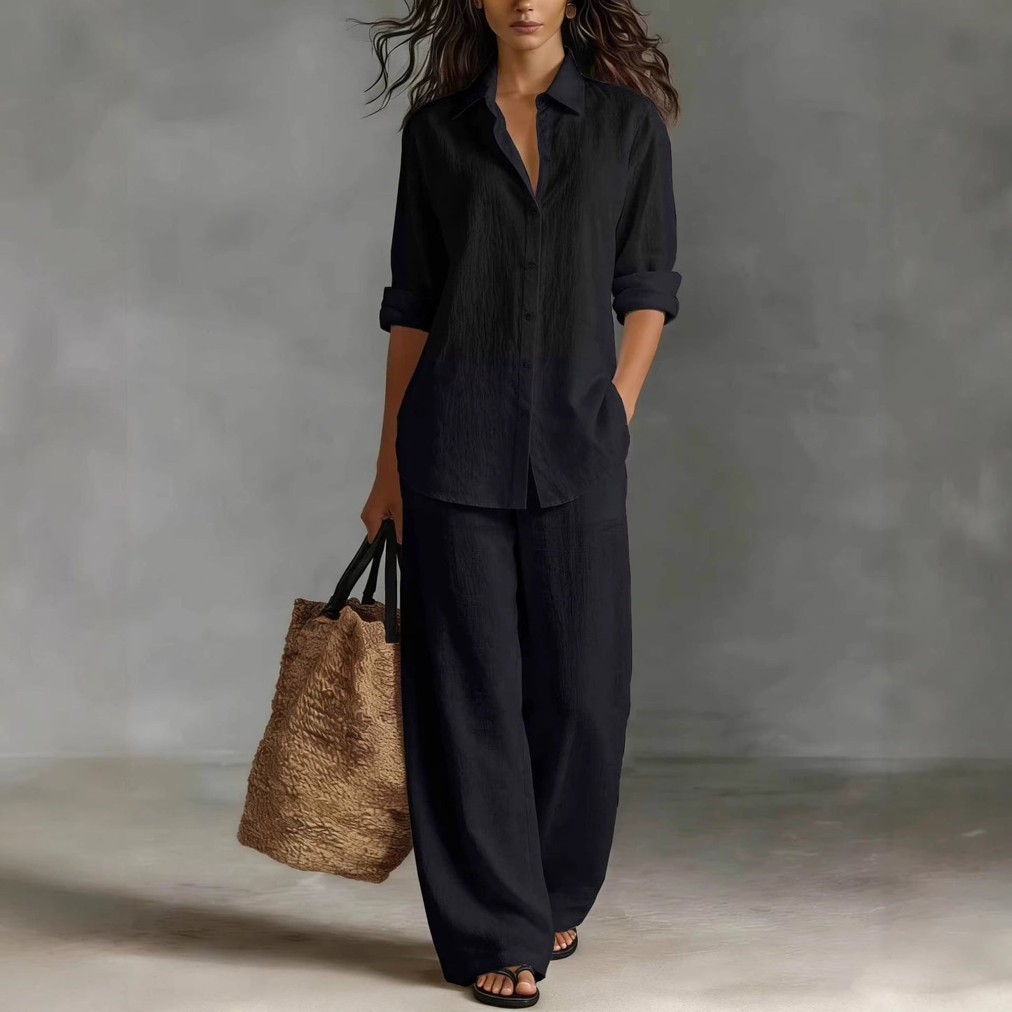 Women's Bohemian Cotton-Linen Top & Pants Set – Resort Lounge Co-ord FitiqueFit
