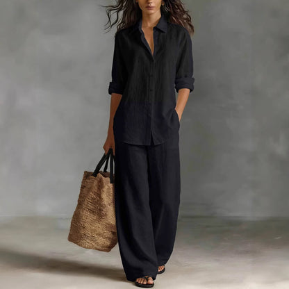 Women's Bohemian Cotton-Linen Top & Pants Set – Resort Lounge Co-ord FitiqueFit