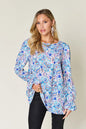 Double Take Full Size Printed Flounce Sleeve Blouse New Era Fashion LLc