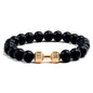 Gym Dumbbells Beads Bracelet Natural Stone Barbell Energy Weights Bracelets for Women Men Couple Pulsera Wristband Jewelry Gift